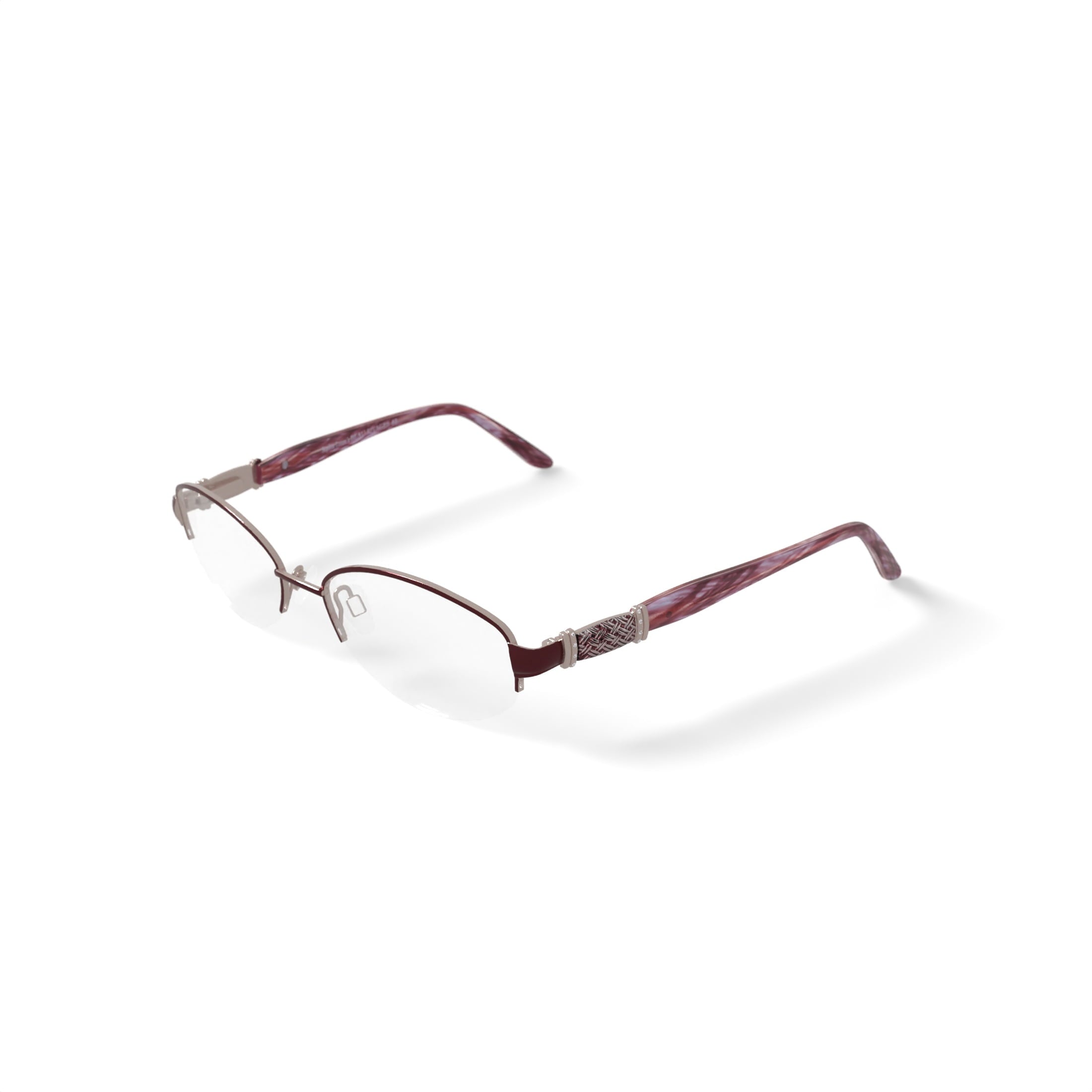 Women's BR68 Oval Prescription Eyeglasses with Case, Burgundy