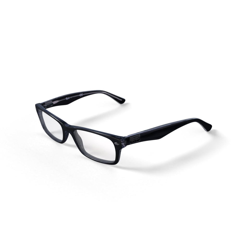  Women's Size 52 Square RB5206 Optics Prescription Eyeglasses with Case, Black On Transparent
