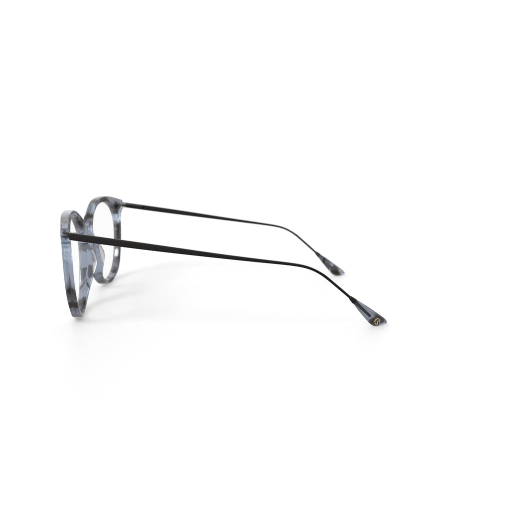 Women's Billie Round Prescription Eyeglasses with Case, Teal Tortoise