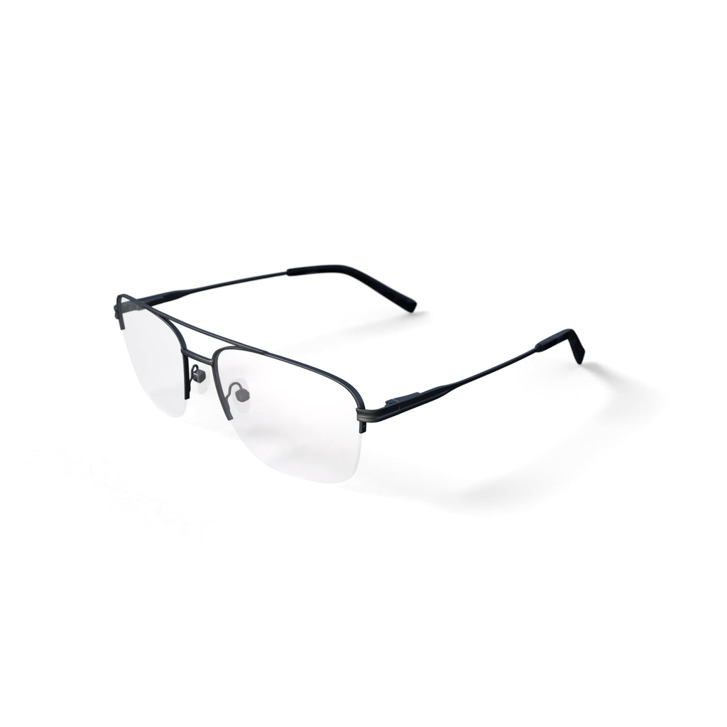 Men's Bashiri Square Prescription Eyeglasses with Case, Grey