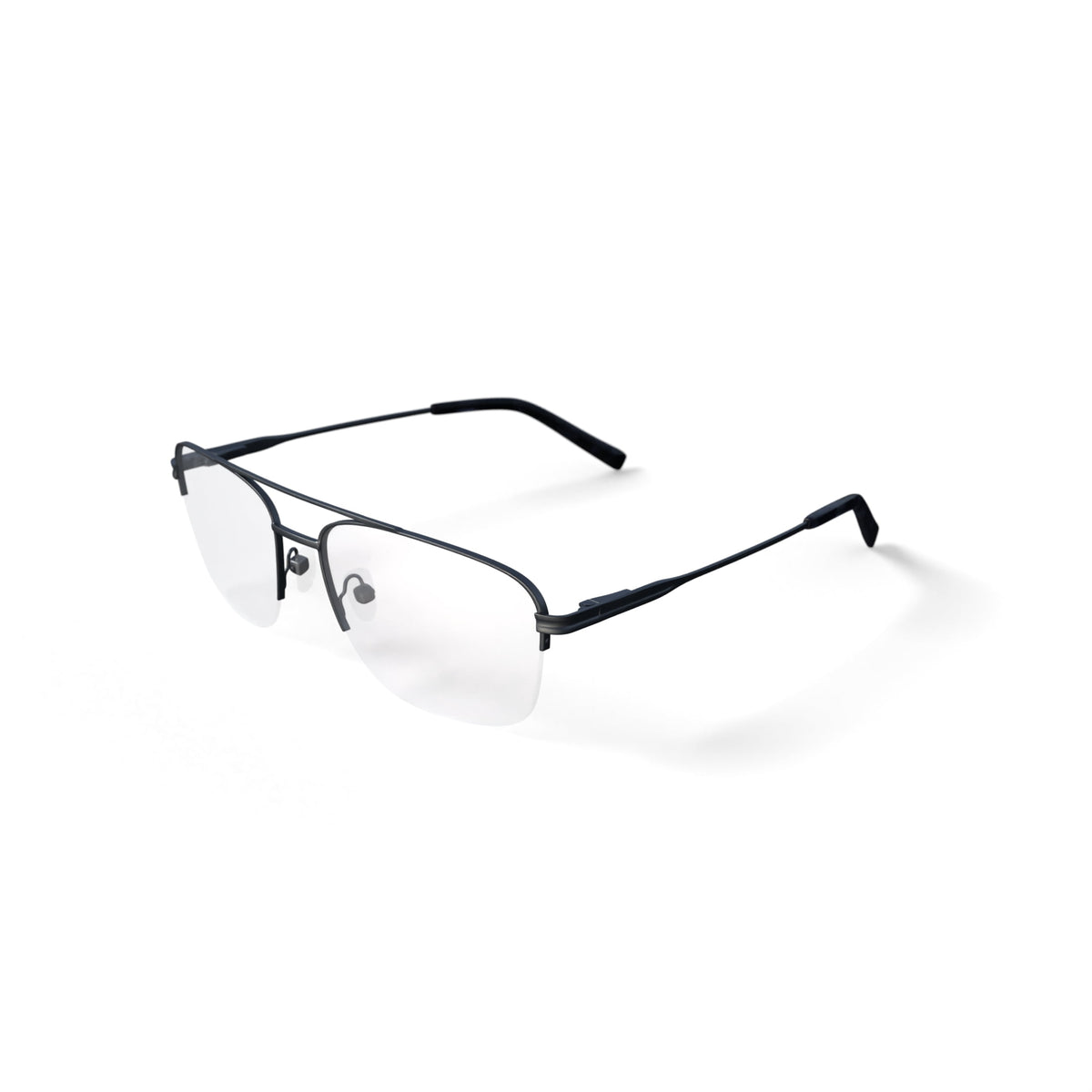 Men's Bashiri Square Prescription Eyeglasses with Case, Grey