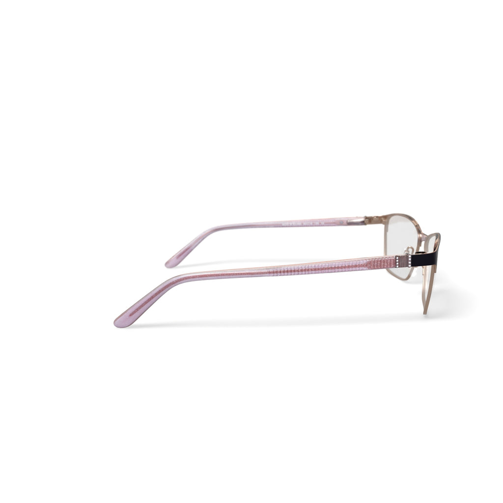 Women's EC455 Browline Prescription Eyeglasses with Case, Brown Gold