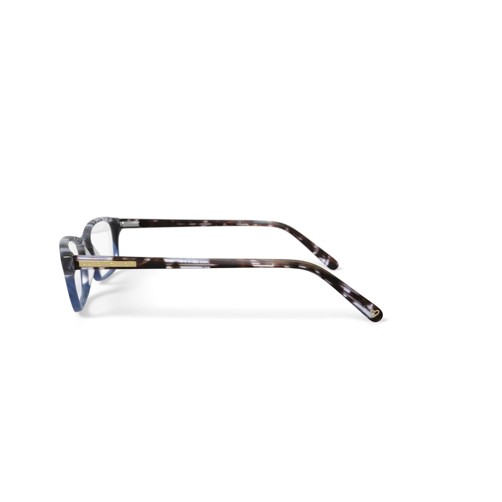 Women's HC15 Rectangular Prescription Eyeglasses with Case, Tortoise Blue Gradient