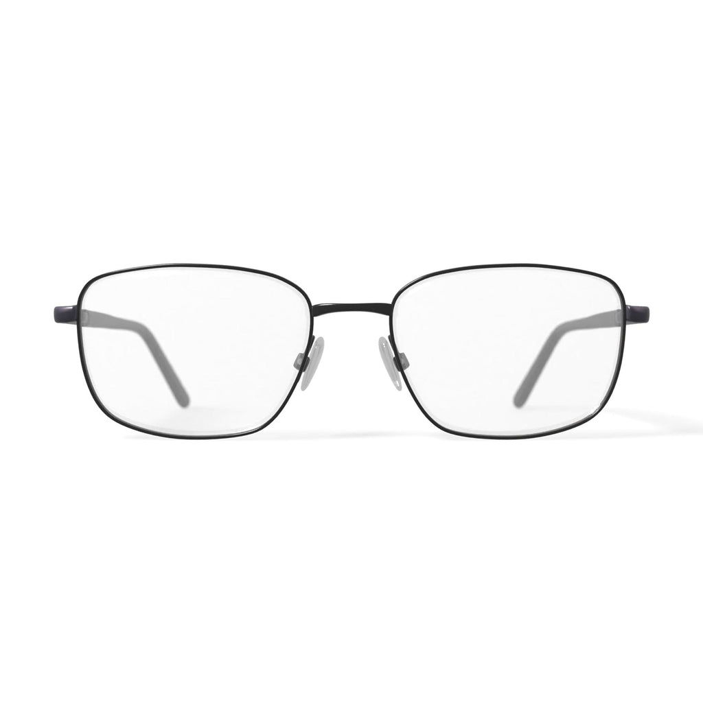 Men's Corporal Square Prescription Eyeglasses with Case, Gunmetal
