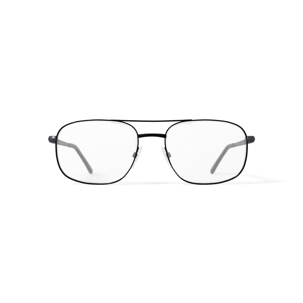 Men's Private Square Prescription Eyeglasses with Case, Gunmetal