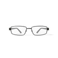 Men's Major Rectangular Prescription Eyeglasses with Case, Dark Gunmetal