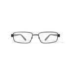 Men's Major Rectangular Prescription Eyeglasses with Case, Dark Gunmetal