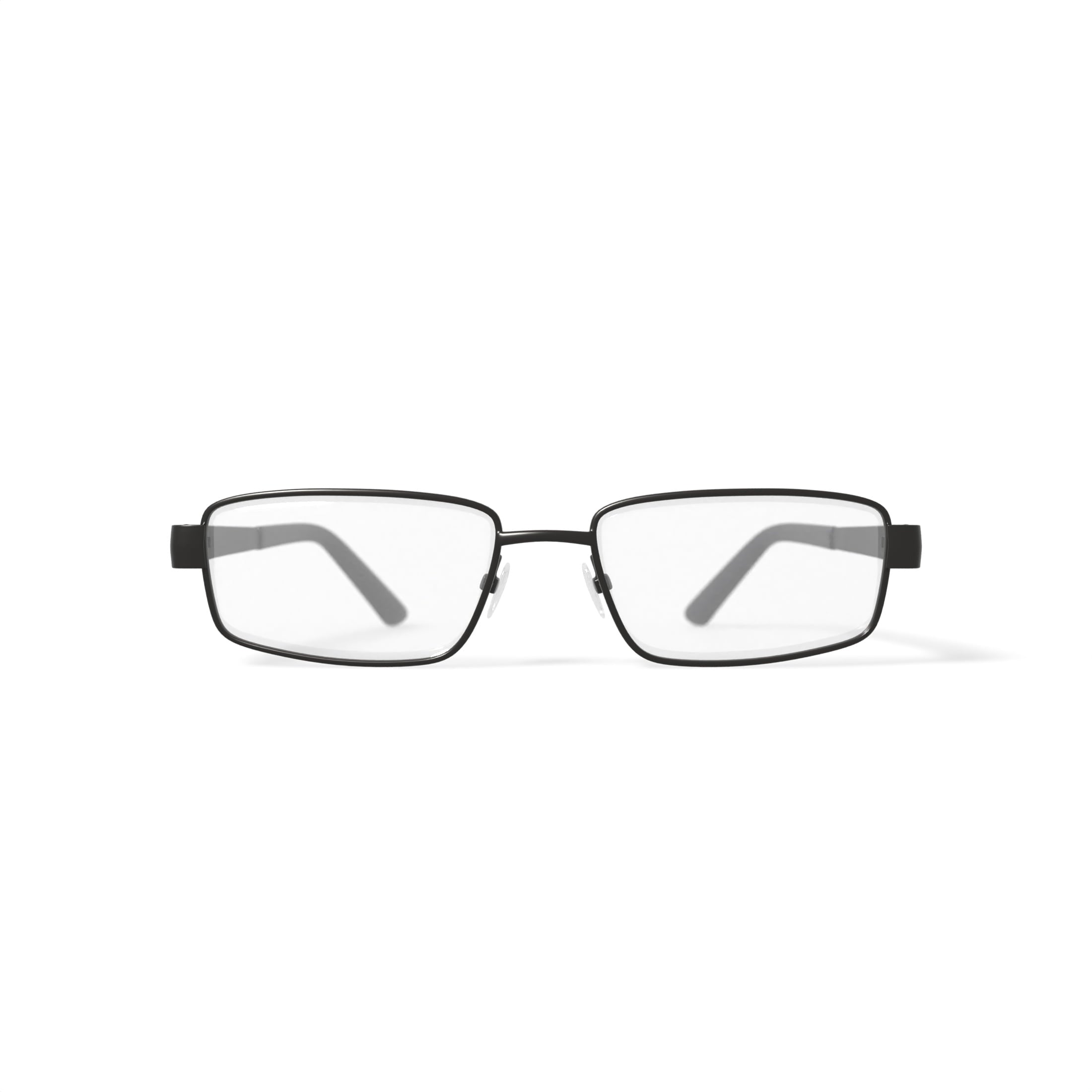 Men's Major Rectangular Prescription Eyeglasses with Case, Dark Gunmetal
