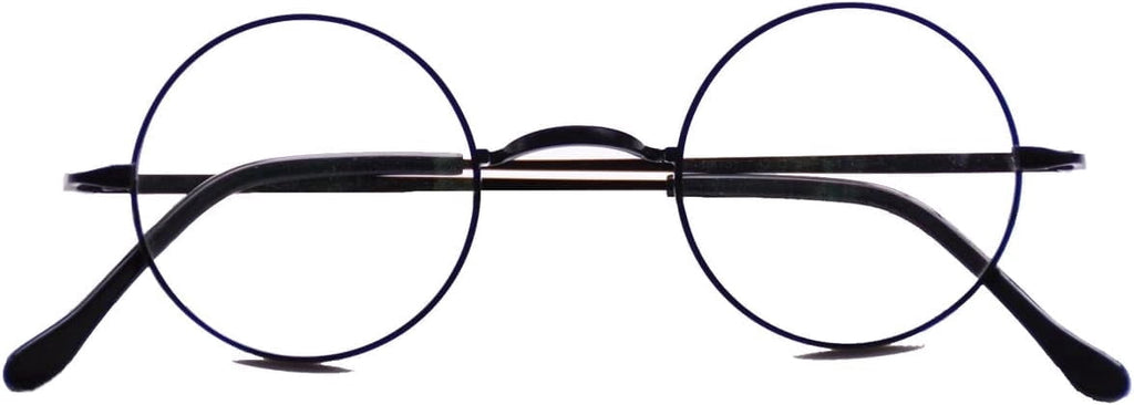 Agstum Pure Titanium Retro Round Gold Eyeglasses Frame without Nose Pads