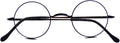 Agstum Pure Titanium Retro Round Gold Eyeglasses Frame without Nose Pads