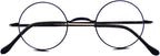 Agstum Pure Titanium Retro Round Gold Eyeglasses Frame without Nose Pads
