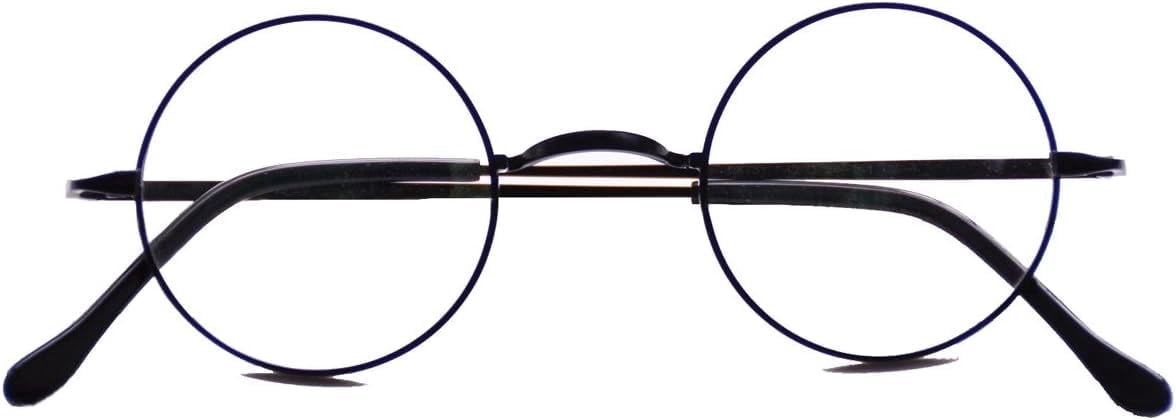 Agstum Pure Titanium Retro Round Gold Eyeglasses Frame without Nose Pads