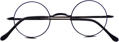 Agstum Pure Titanium Retro Round Gold Eyeglasses Frame without Nose Pads