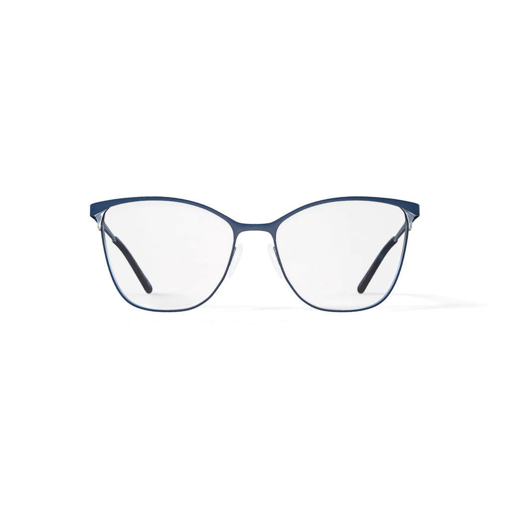 Women's Chloe Square Prescription Eyeglasses with Case, Blue/Silver