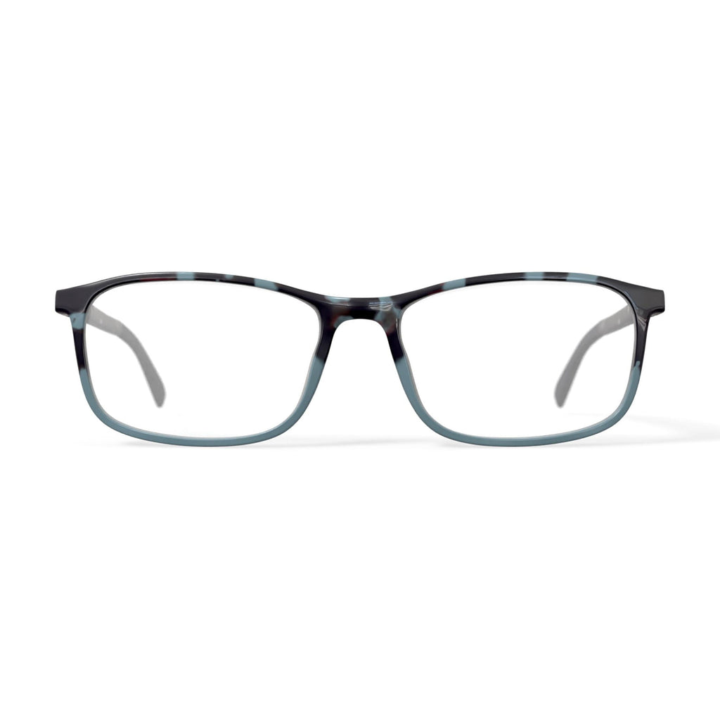Men's Arwen Rectangular Prescription Eyeglasses with Case, Green Tortoise Gradient
