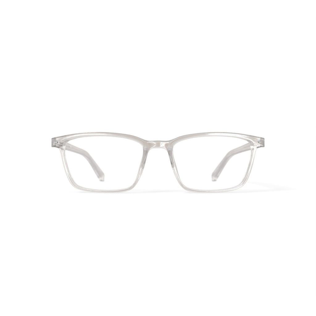 Men's BE118 Hawthorn Square Prescription Eyeglasses with Case, Crystal