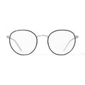 Men's BE140 Palm Round Prescription Eyeglasses with Case, Black Silver