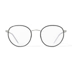 Men's BE140 Palm Round Prescription Eyeglasses with Case, Black Silver
