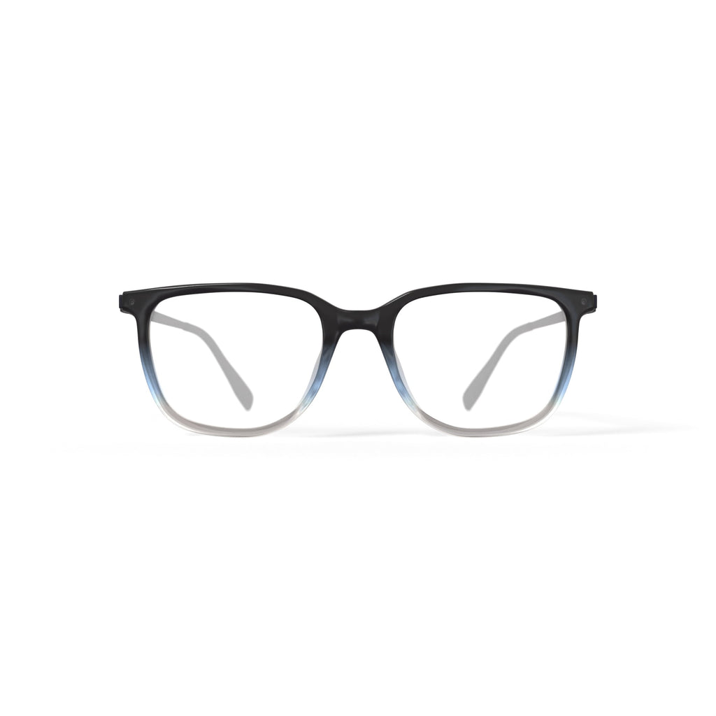 Men's Atlas Square Prescription Eyeglasses with Case, Crystal Black