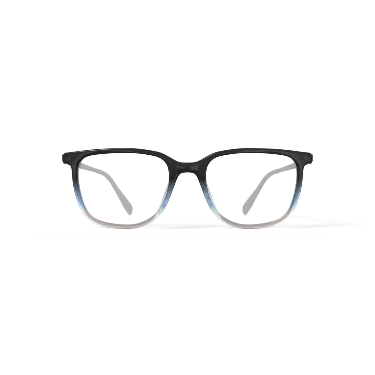 Men's Atlas Square Prescription Eyeglasses with Case, Crystal Black