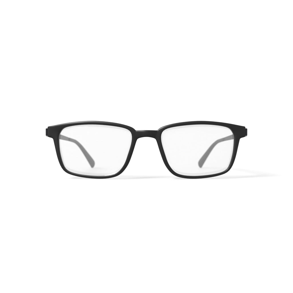 Men's Wilder Rectangular Prescription Eyeglasses with Case, Matte Black