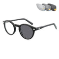 Lunenoir™ Brown Tortoiseshell Photochromic Gray Vintage Bifocal Reading Glasses 1.50 Classic Round Sunglasses Presbyopic Eyeglasses Acetate Readers +1.50 for Men and Women UV