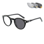 Lunenoir™ Brown Tortoiseshell Photochromic Gray Vintage Bifocal Reading Glasses 1.50 Classic Round Sunglasses Presbyopic Eyeglasses Acetate Readers +1.50 for Men and Women UV