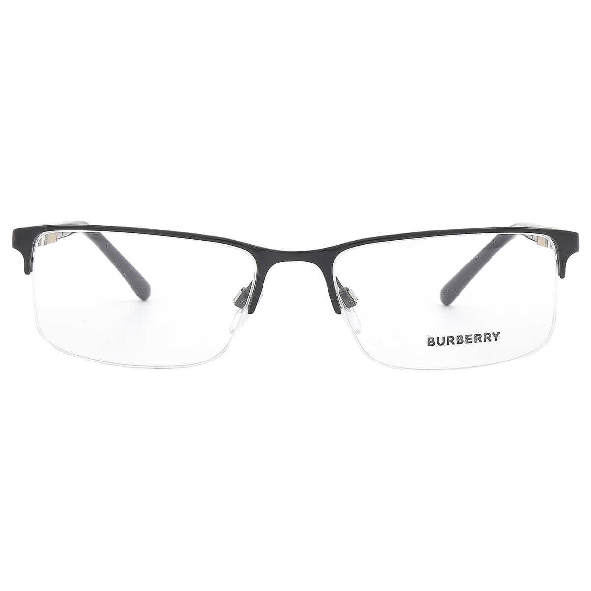 Burberry BE1282 l Unisex Semi-Rimless Eyeglasses Black Palladium 55mm Adult