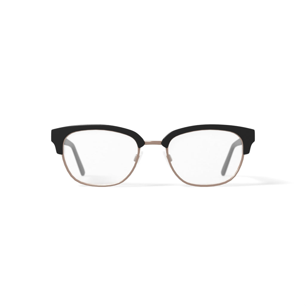 Women's Alyssa Browline Prescription Eyeglasses with Case, Black