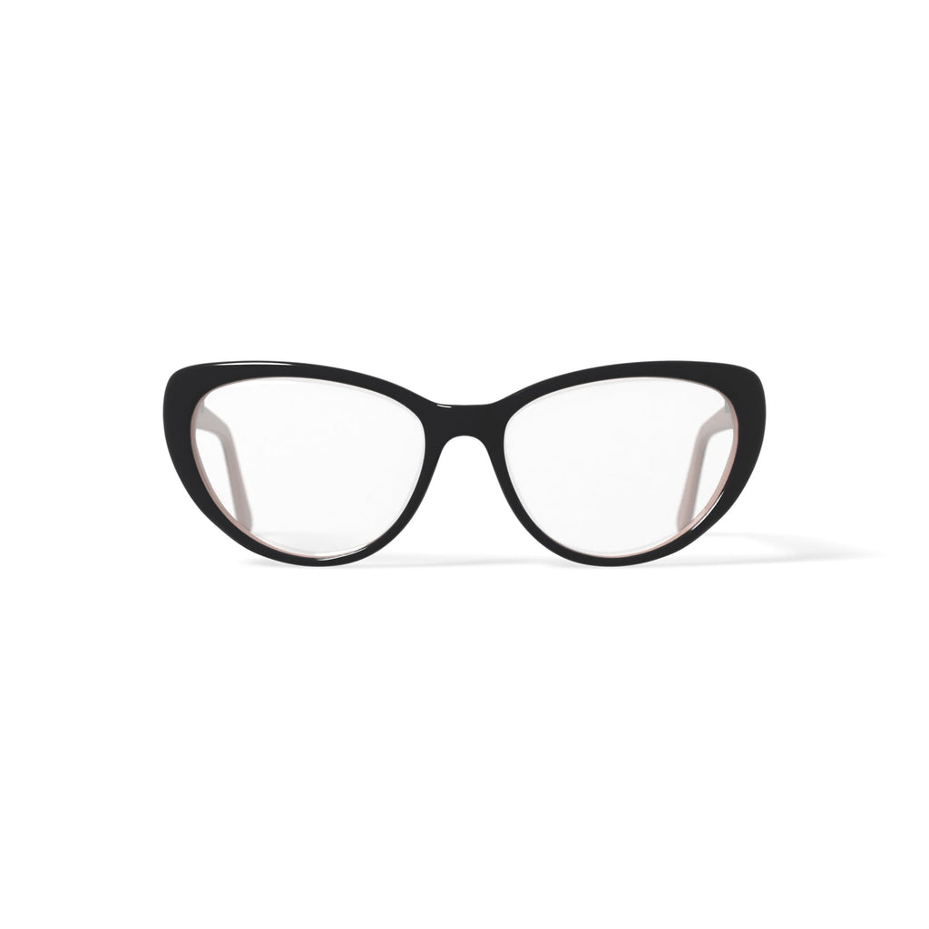 Women's Rose Cat Eye Prescription Eyeglasses with Case, Black