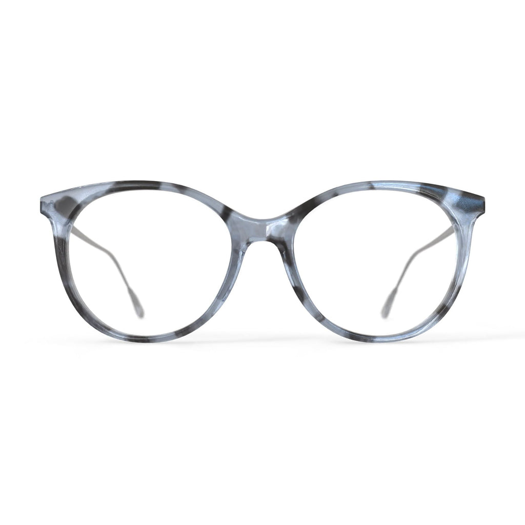 Women's Billie Round Prescription Eyeglasses with Case, Teal Tortoise