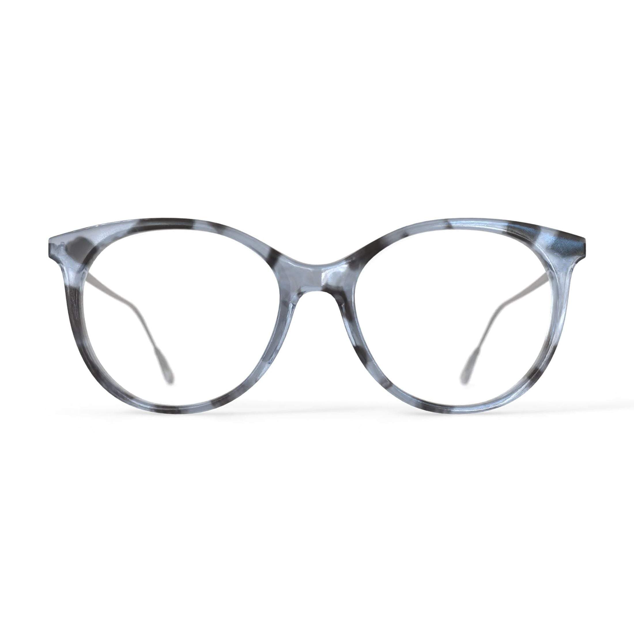 Women's Billie Round Prescription Eyeglasses with Case, Teal Tortoise