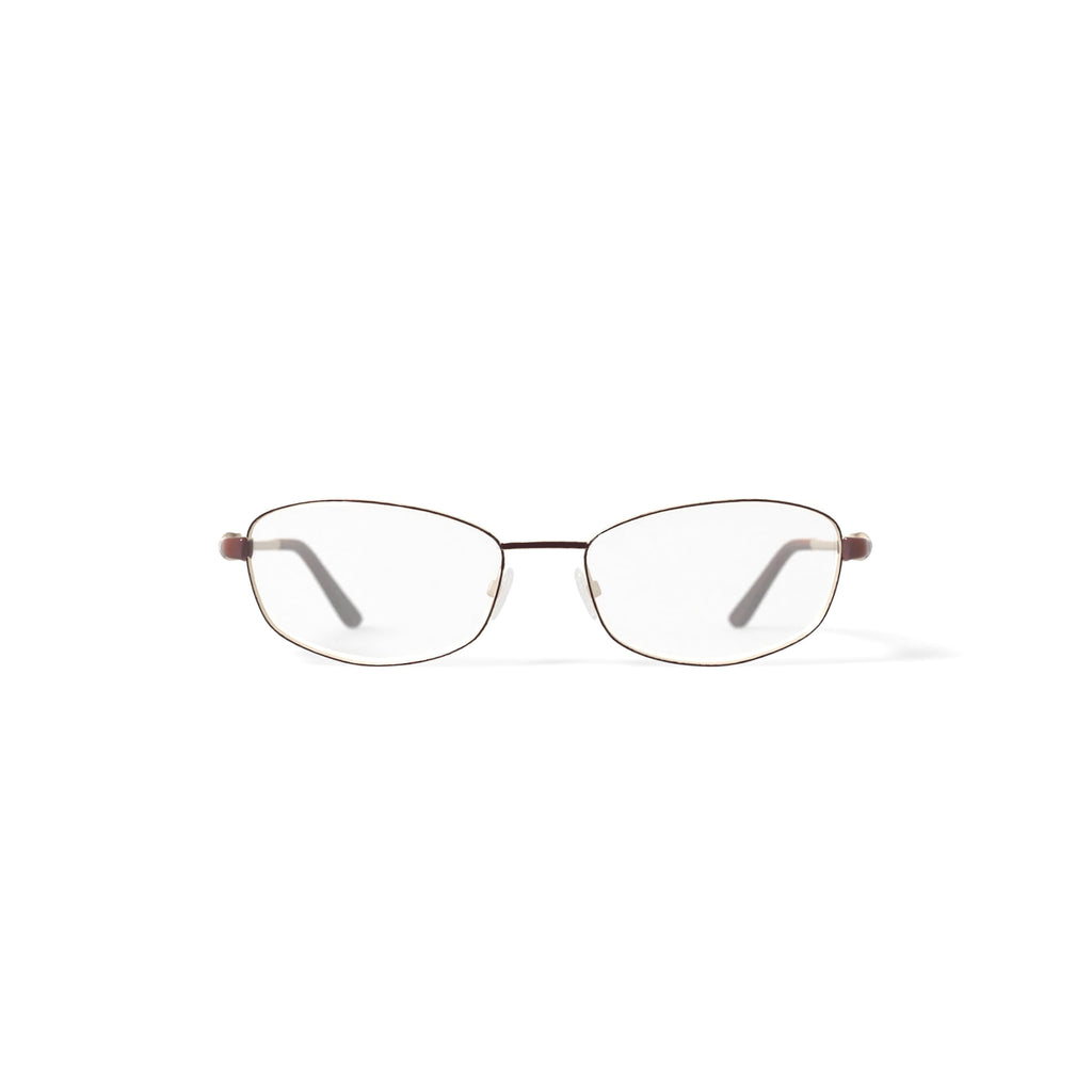 Womens S3209 Oval Prescription Eyeglasses with Case, Brown