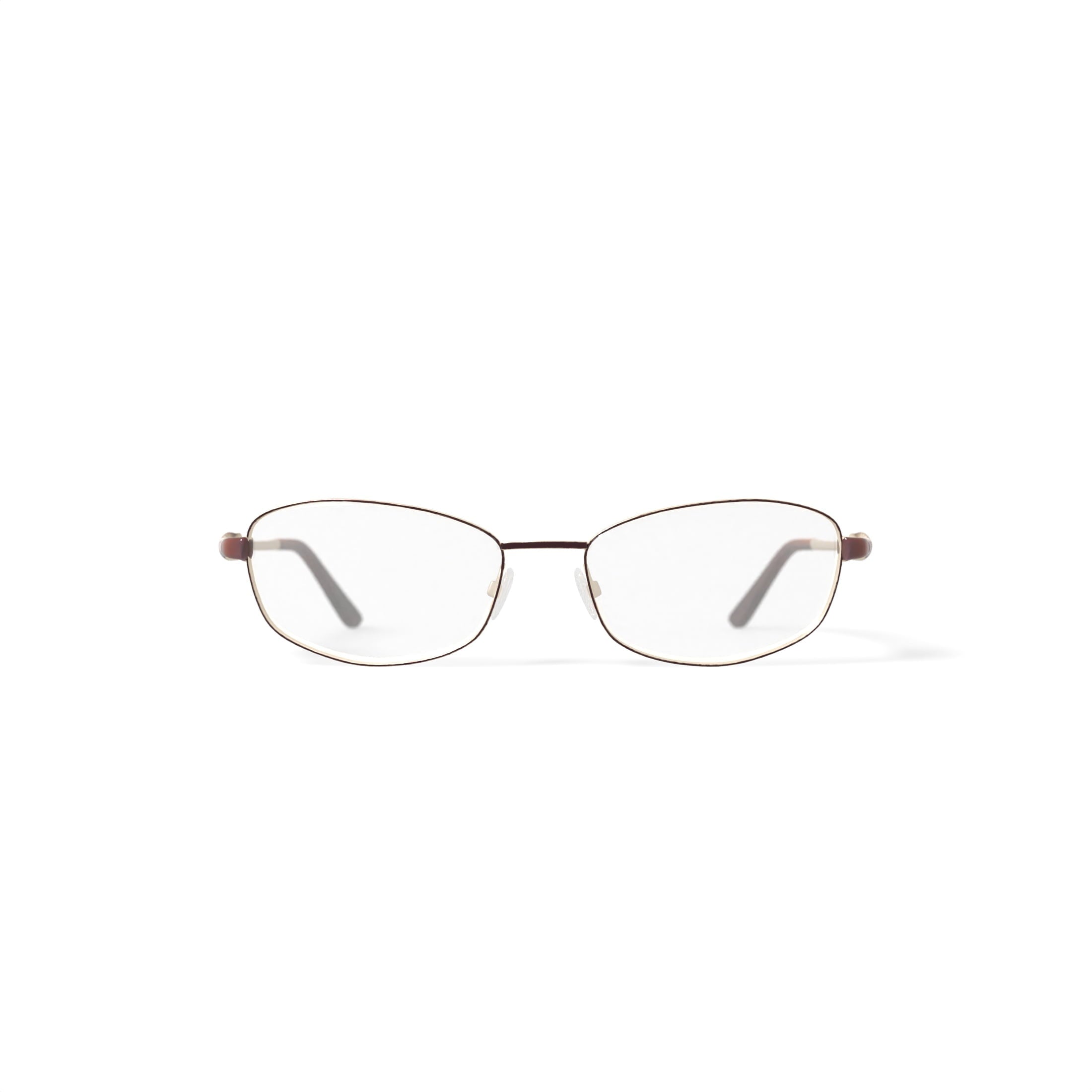 Womens S3209 Oval Prescription Eyeglasses with Case, Brown