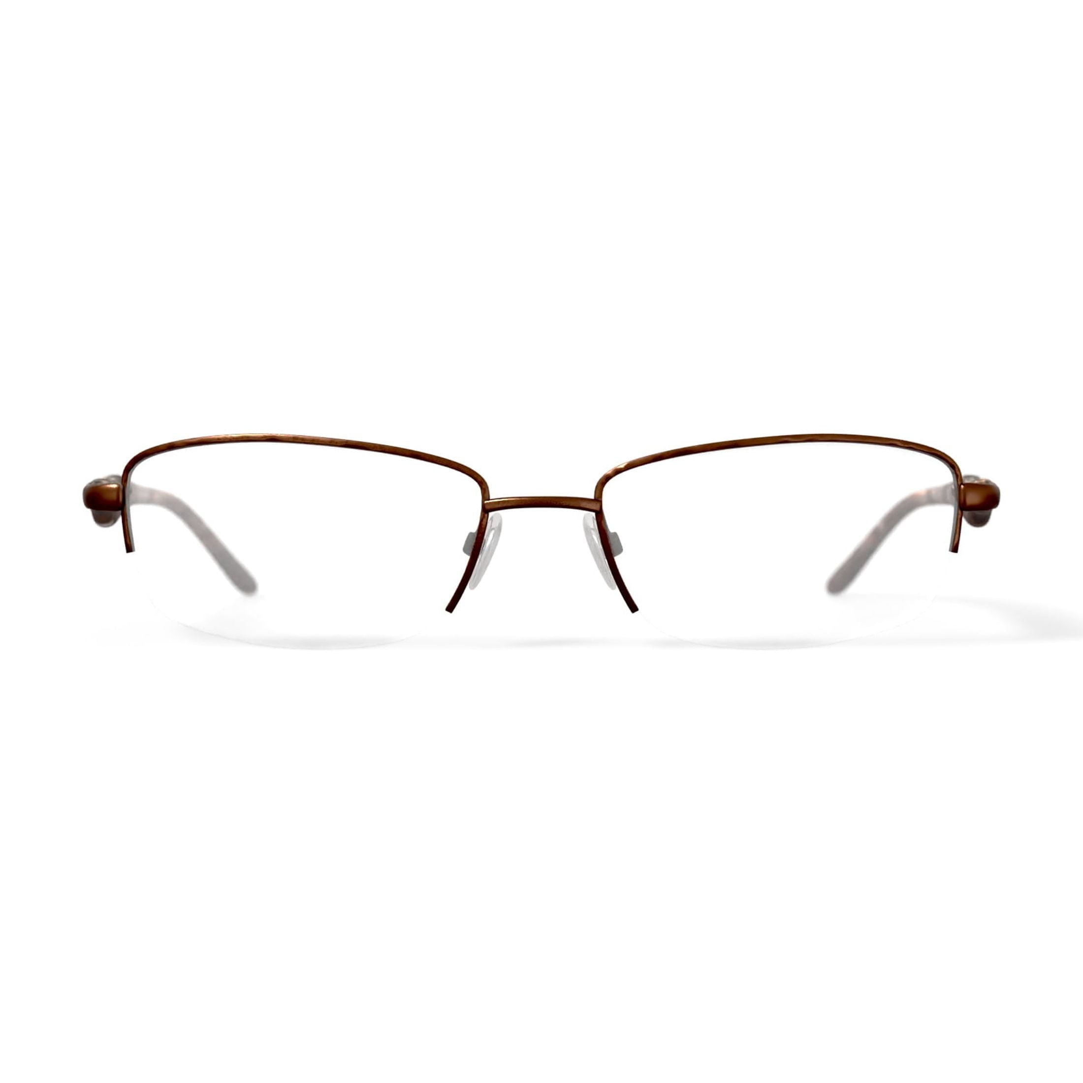 Women's S3208 Rectangular Prescription Eyeglasses with Case, Brown