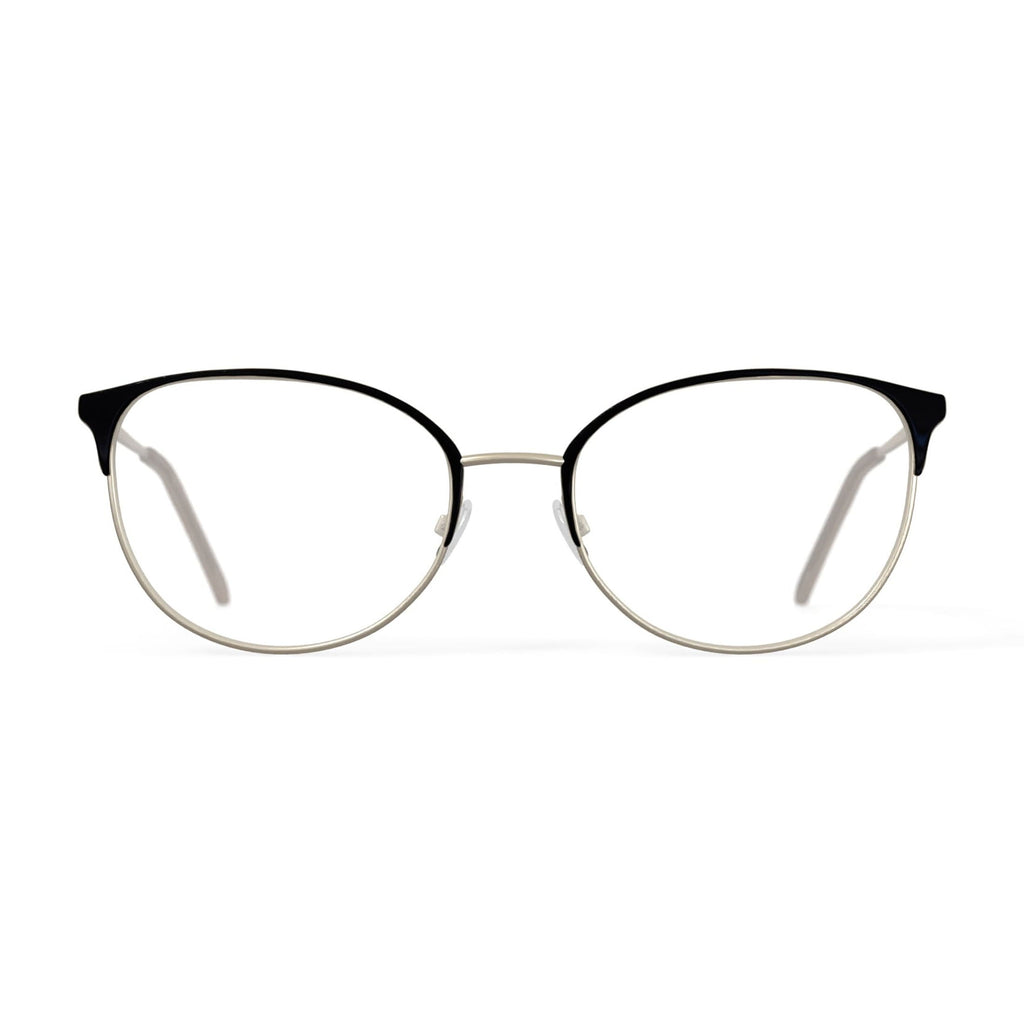 Flower Women's FLR6050 Prescription Eyeglasses with Case, Black/Gold