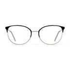 Flower Women's FLR6050 Prescription Eyeglasses with Case, Black/Gold