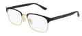 GUCCI GG0934OA 001 Black Gold Green Rectangle Men's 54 mm Eyeglasses New