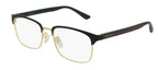 GUCCI GG0934OA 001 Black Gold Green Rectangle Men's 54 mm Eyeglasses New