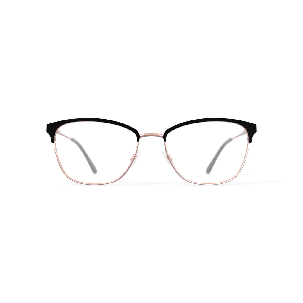 Women's HC280 Cat Eye Prescription Eyeglasses with Case, Black/Gold