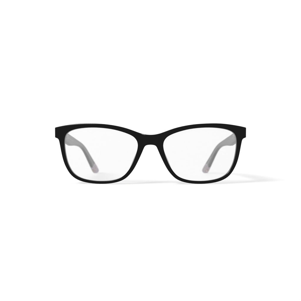 Women's HC38 Square Prescription Eyeglasses with Case, Dark Grey
