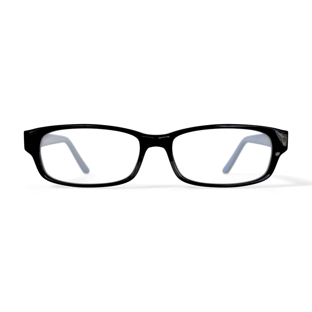 Women's HC03 Rectangular Prescription Eyeglasses with Case, Black