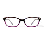 Women's HC07 Rectangular Prescription Eyeglasses with Case, Purple Tortoise
