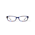 Women's HC13 Rectangular Prescription Eyeglasses with Case, Blue Tortoise