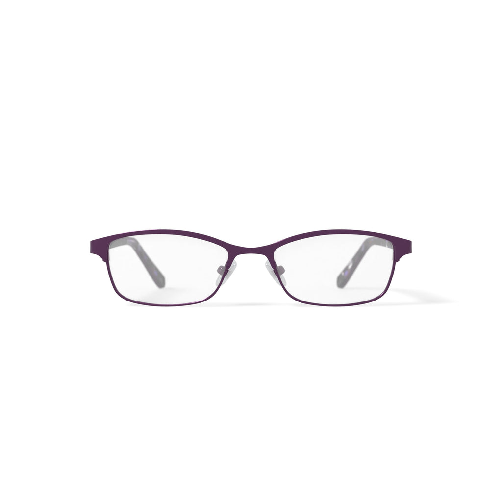 Women's HC21 Browline Prescription Eyeglasses with Case, Matte Dark Purple