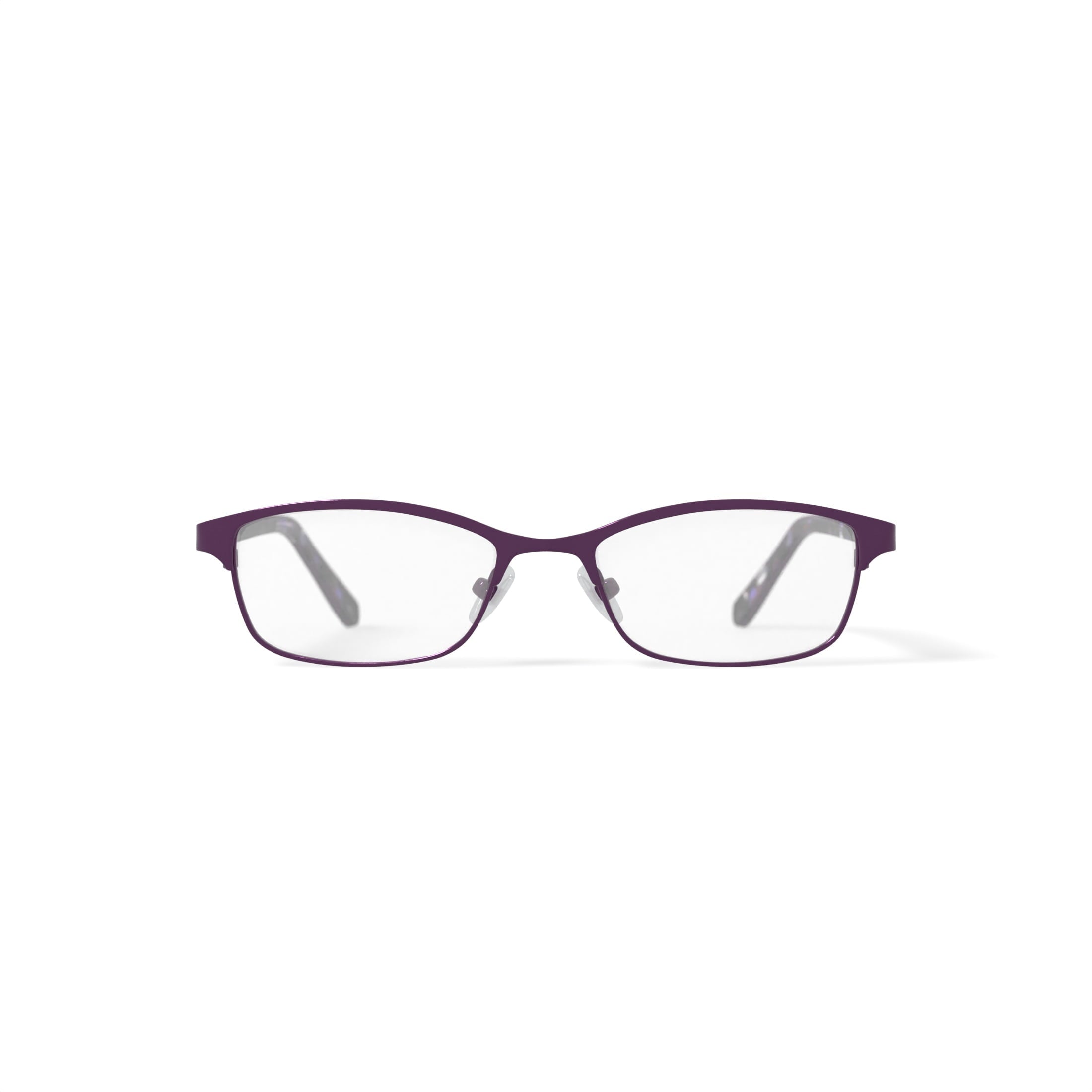 Women's HC21 Browline Prescription Eyeglasses with Case, Matte Dark Purple