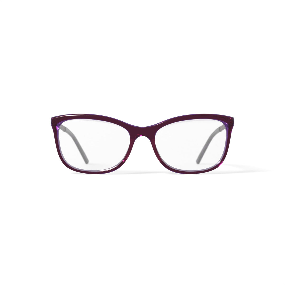 Women's HC268 Square Prescription Eyeglasses with Case, Dark Purple