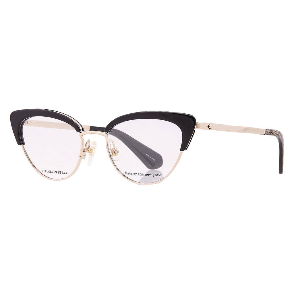 Kate Spade Plastic Womens Cat-Eye Eyeglasses Black 50mm Adult
