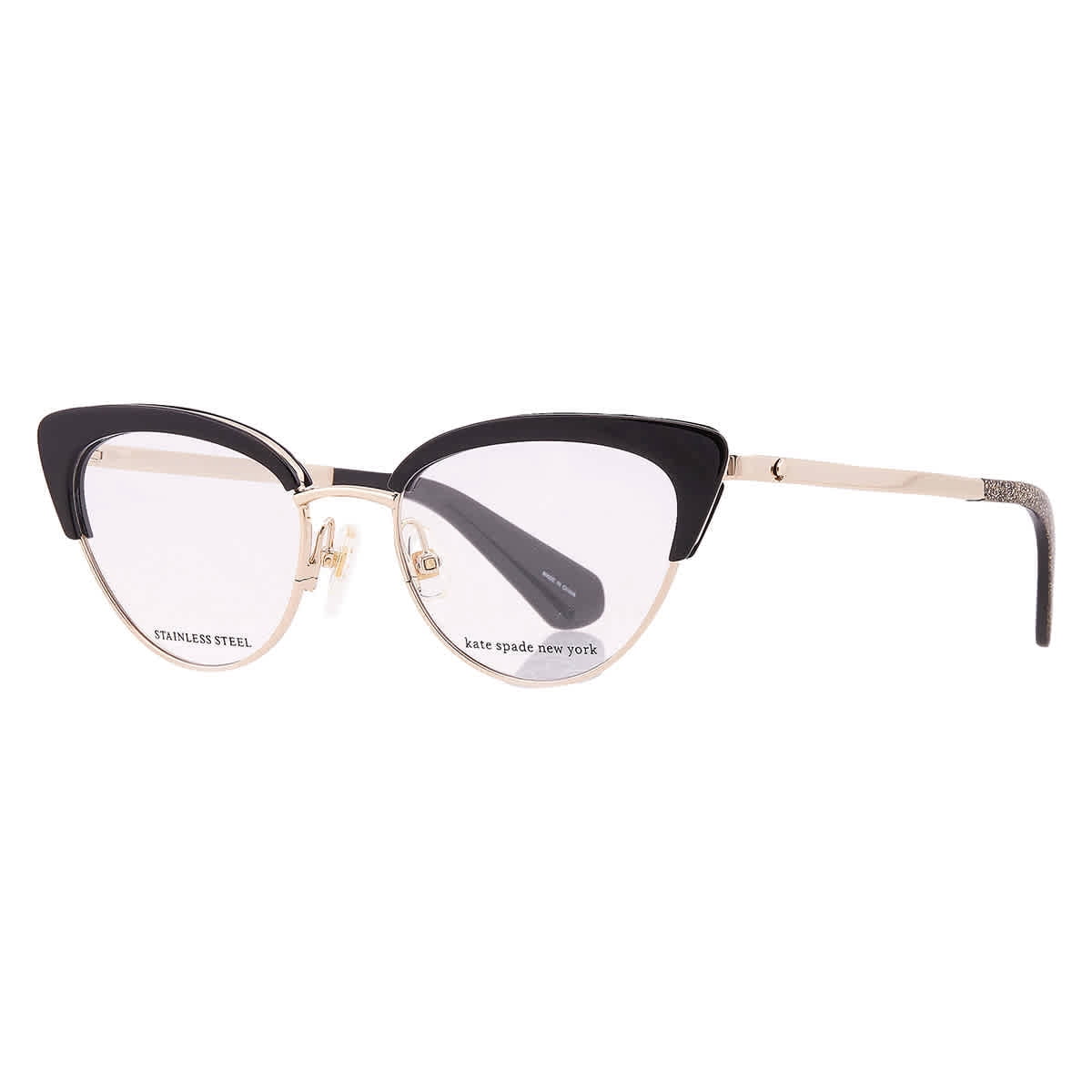 Kate Spade Plastic Womens Cat-Eye Eyeglasses Black 50mm Adult