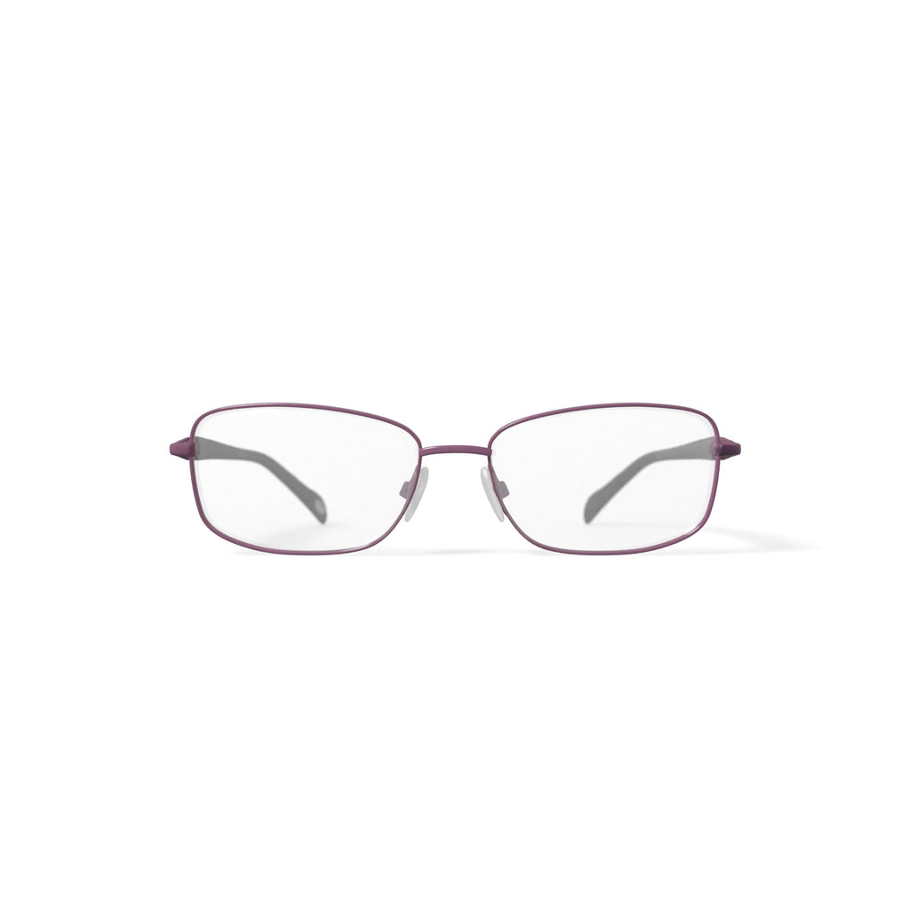 Women's Mia Rectangular Prescription Eyeglasses with Case, Rose/Burgundy